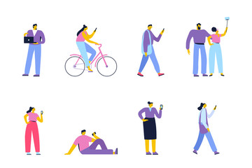 Flat Vector people set isolated on white background