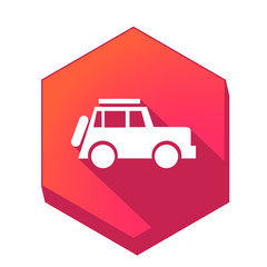 ikona z długim cieniem na tle sześcioboku  © vempireart