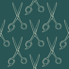 Seamless color vector scissors pattern