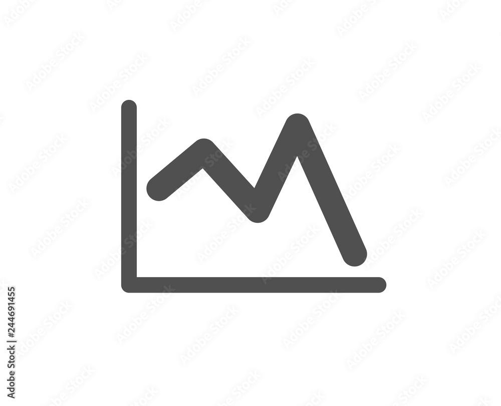 Poster line chart icon. financial graph sign. stock exchange symbol. quality design element. classic style 