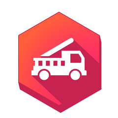 ikona z długim cieniem na tle sześcioboku © vempireart