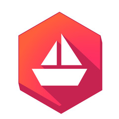 ikona z długim cieniem na tle sześcioboku © vempireart