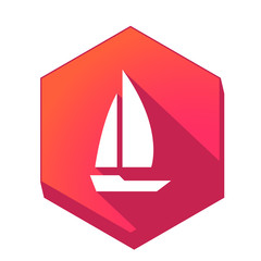 ikona z długim cieniem na tle sześcioboku © vempireart