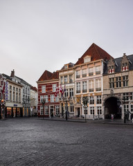 Streets in Bergen op Zoom, the Netherlands, at dusk