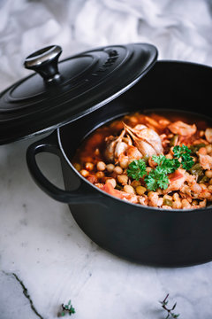 Cooked vegetables of vigil potaje stew