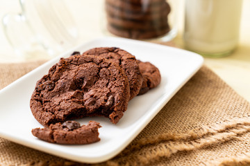 chocolate cookies with chocolate chips