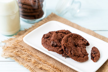 chocolate cookies with chocolate chips