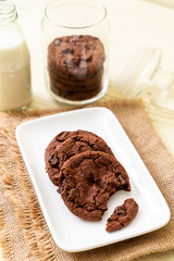 chocolate cookies with chocolate chips