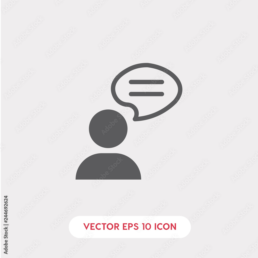 Poster thinking man icon. thinking man vector symbol. linear style sign for mobile concept and web design. 