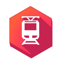 ikona z długim cieniem na tle sześcioboku © vempireart