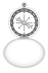 Vintage compass. Background. realistic. isolated on white background. 3d render.