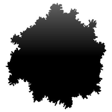 Tree top silhouette isolated - black gradient detailed - vector