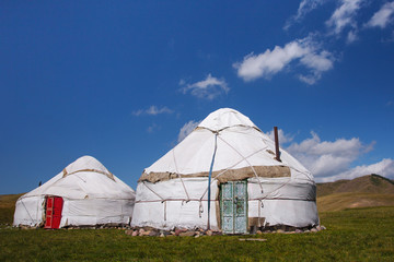 Yurts. National dwelling of nomadic peoples of Asia