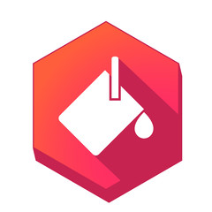 ikona z długim cieniem na tle sześcioboku  © vempireart