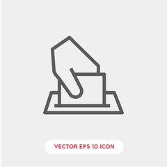 vote icon. voting box icon vector. Linear style sign for mobile concept and web design. vote symbol illustration. vector graphics - Vector	