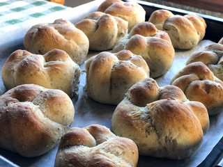 group of  small  homemade breads  with wholemeal flour