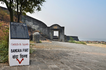 Castella de Aguada, in Portuguese: Fort of the Waterpoint, also known as the Bandra Fort located in...