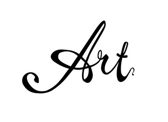 Art. calligraphic vector word black on white