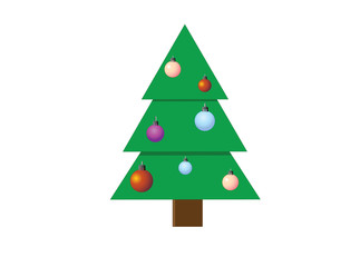 Green Christmas tree icon on white background. New year, celebration, holidays, christmas