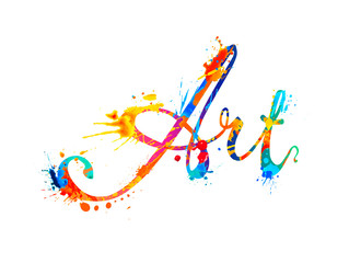 Art. calligraphic word of splash pain