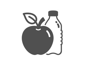 Apple icon. Fruit, water bottle sign. Natural food symbol. Quality design element. Classic style icon. Vector