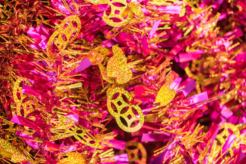colorful tinsels with traditional Chinese culture element
