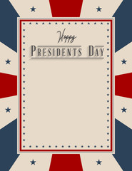 Presidents' Day. Presidents Day poster. Happy Presidents Day Background and symbols with USA flag. Vector illustration - Presidents' Day in the United States.