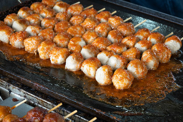 Fish ball with close up view.