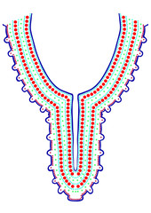 Ethnic Neck Embroidery for fashion and other uses in vector