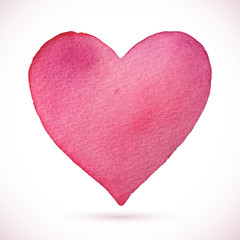 Vector watercolor heart. Painting of the heart. Valentines day. Vector greeting card. Wedding card. Mothers Day. Lovely card. Vector love heart.