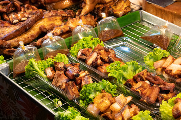 Pork meat with close up view.