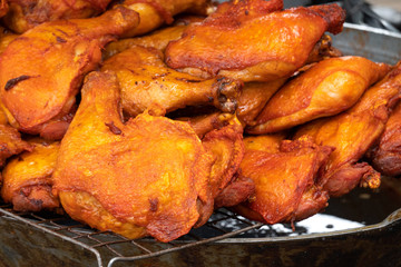 Chicken fries with close up view.