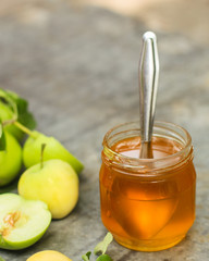 honey and apples (sweet). Top Food background