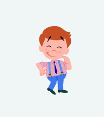 Businessman in casual style with funny expression. 