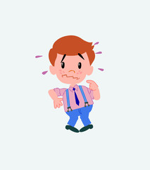 Businessman in casual style, scared. 