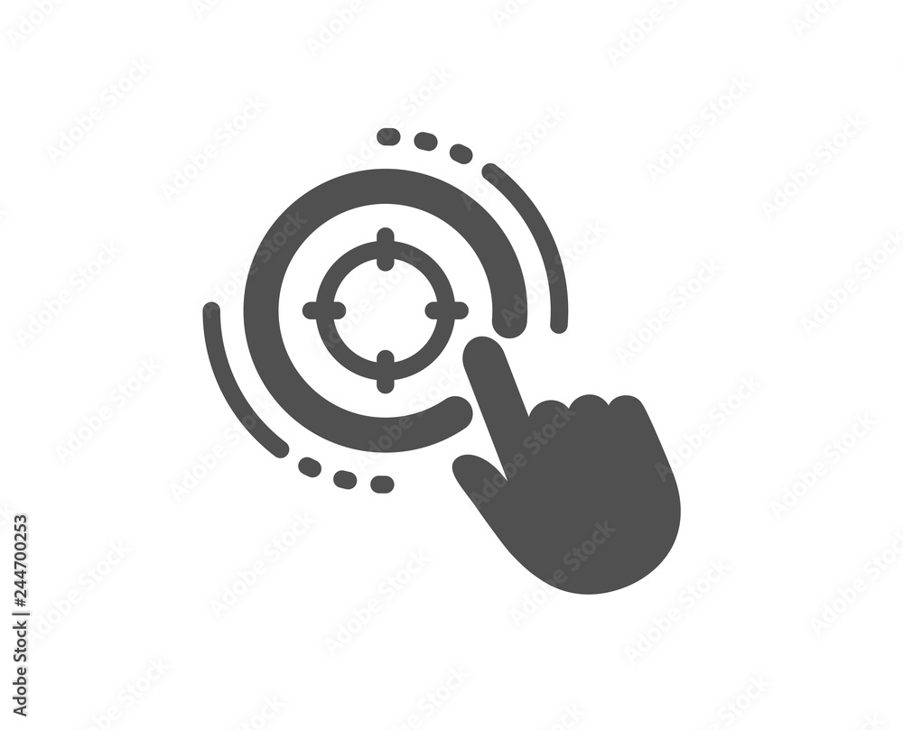 Poster Seo target icon. Search engine optimization sign. Click aim symbol. Quality design element. Classic style icon. Vector