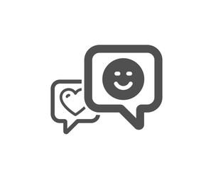 Heart and Smile icon. Favorite like sign. Positive feedback symbol. Quality design element. Classic style icon. Vector