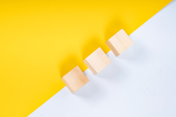 Wooden cube with close up view