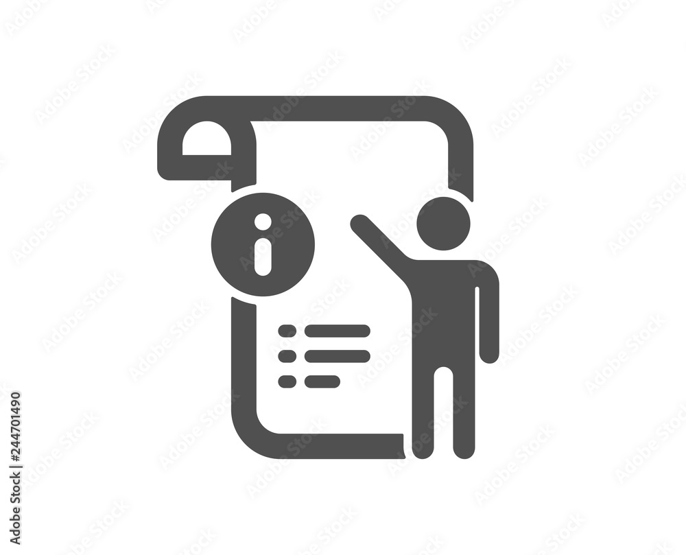 Poster manual doc icon. technical instruction sign. quality design element. classic style icon. vector
