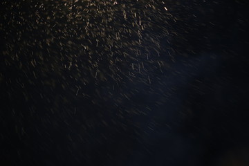 Raindrops abstract on a black background at night dark texture bokeh