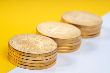 Crypto coins with financial concept