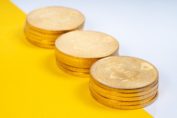 Crypto coins with financial concept