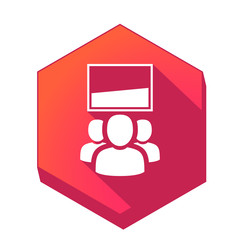 ikona z długim cieniem na tle sześcioboku © vempireart