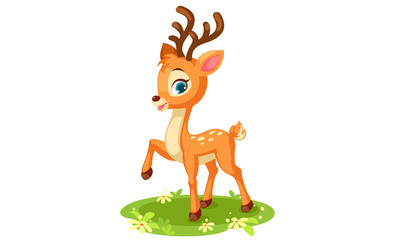 Cute baby deer in pose