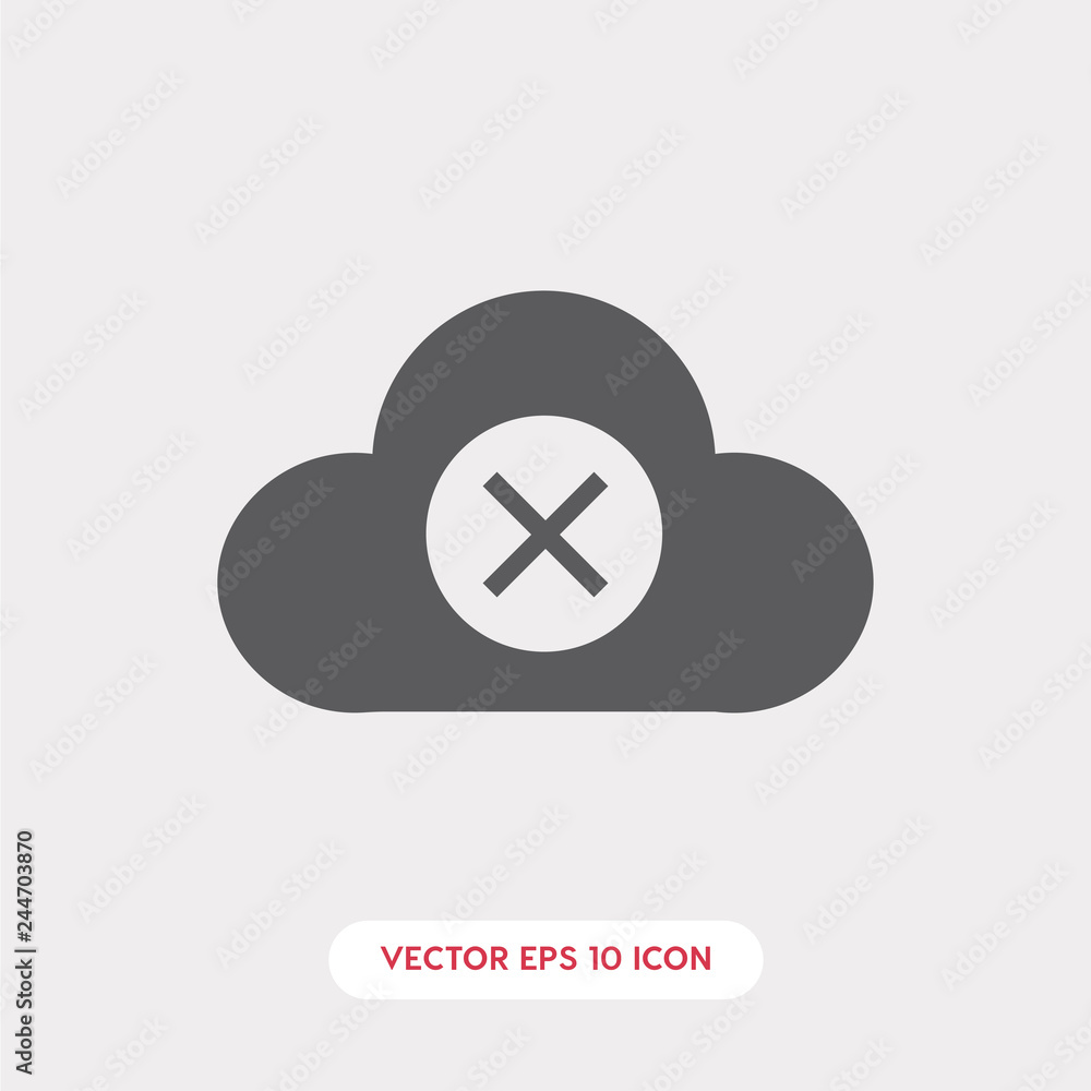 Poster cloud server error icon vector