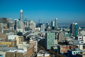 Fototapeta na wymiar Aerial cityscape view of San Francisco, California, USA