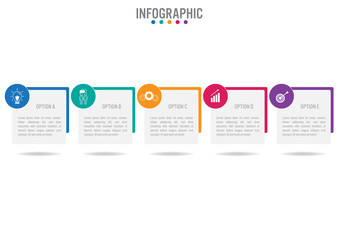 Business infographic labels template with 5 options.Creative concept for infographic.