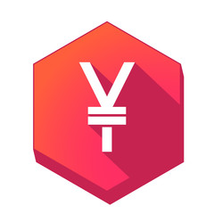 Obraz premium ikona z długim cieniem na tle sześcioboku