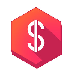 ikona z długim cieniem na tle sześcioboku © vempireart