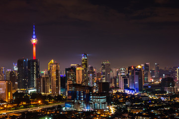 Fototapeta premium kUALA LUMPUR, MALAYSIA - AUGUST 31, 2018: Building at center of metropolis at Kuala Lumpur.